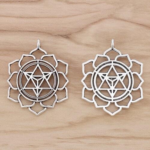 10 Pieces Merkaba Meditation Charms Pendants for Jewellery Making 39x31mm