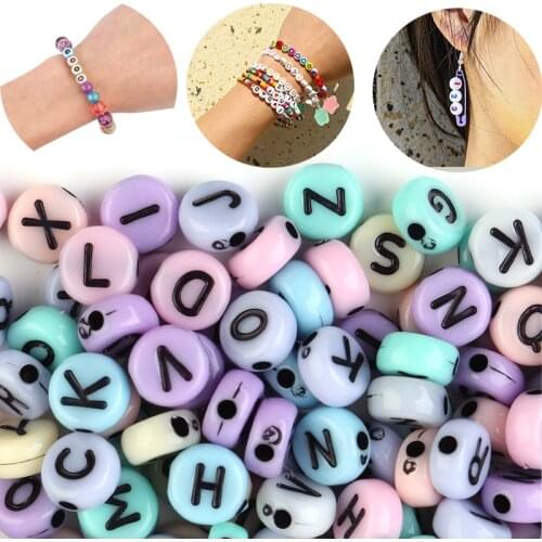 100pcs/Lot Alphabet Digital Cube Loose Spacer Beads Mixed Letter Acrylic Beads For Jewelry Making Handmade Diy Bracelet Necklace