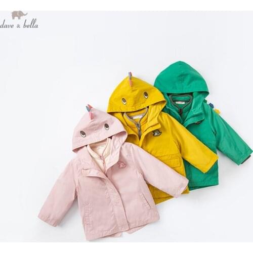 DBZ19698 dave bella winter baby unisex fashion cartoon pockets coat children girls boys tops infant toddler outerwear 2pcs
