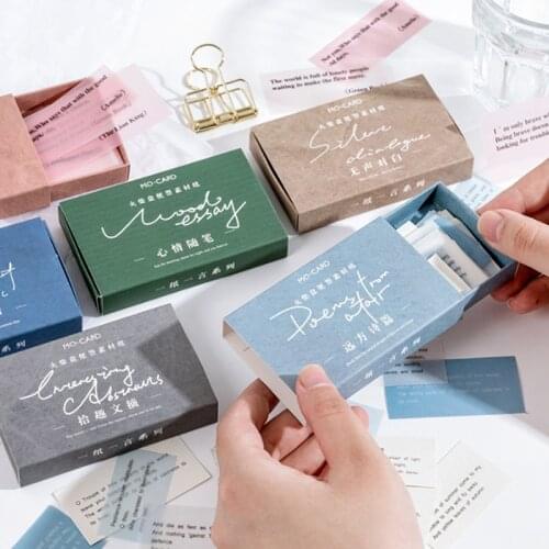 60 Pieces/box English Excerpt Material Paper Ins Hand Account Message Decoration Base Paper DIY Craft Background Paper
