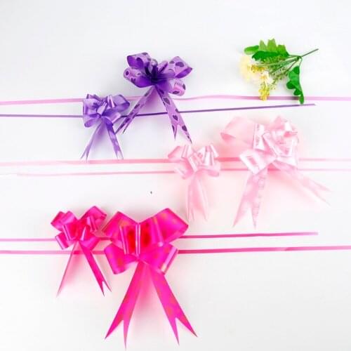 Heart shape Pull Bow Ribbons Gift Wrapping Wedding Birthday Party Supplies Home Decoration DIY Pull Flower Ribbons