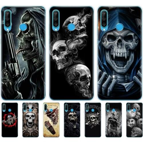 Silicon phone cover case for HONOR 20 lite view 30 v 30 pro cover for huawei honor 20S 9A 9C 9S 9X Premium 7s 8a Horror Skull