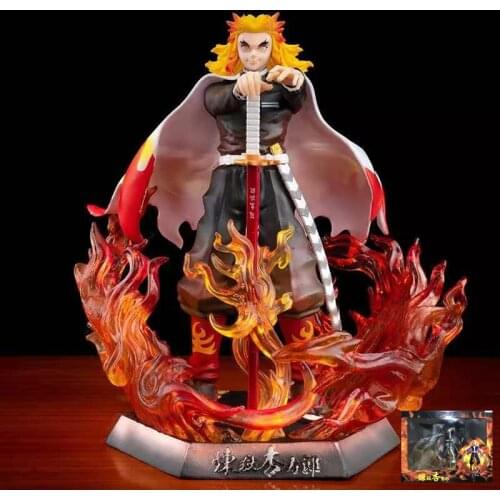Demon Slayer Action Figure Mugen Train Rengoku Kyoujurou Figurine Kimetsu No Yaiba Rengoku Kyoujurou Anime Collectable Toys 20cm