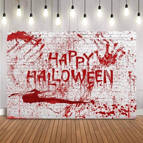 Blood Brick Backdrop for Happy Halloween Photography Background Scary Vintage Splatter Blood Child Boy Kid Portrait Banner Prop