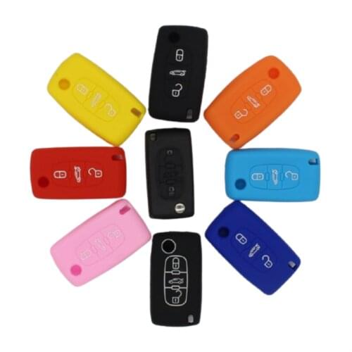 Silicone Car Key Case Shell Cover for Citroen C4L CACTUS C5 C3 C6 C8 Picasso Xsara for Peugeot 3008 308 RCZ 508 408 2008 KEY