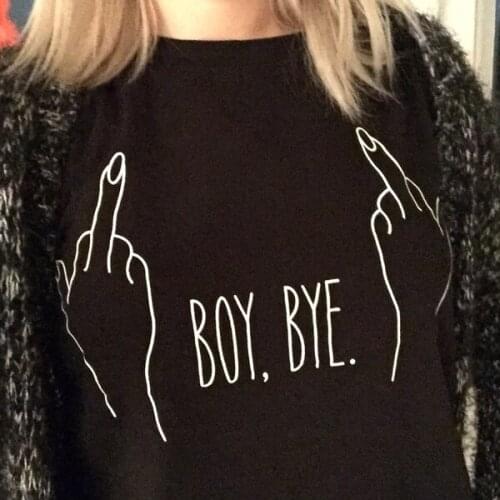 BOY, BYE. t-shirt vintage camisetas grunge tumblr graphic quote Fashion casual women cotton hand funny aesthetic shirts tee top