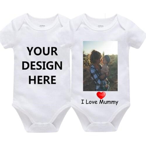 Honeyzone Custom Body Baby 2020 Summer White Short Sleeve Baby Bodysuits Personalizar NewBorn Baby Onesie Toddler Custom Clothes