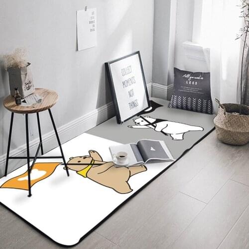 Kitchen Mat Cute Cartoon Bear Anti slip Modern Area Rugs Living Room Balcony Bathroom Printed Carpet Doormat Hallway Bath Mat