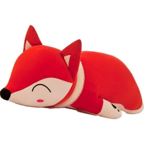 35-120cm Kawaii Doll Stuffed Animals Fox Plush Toys For Kids Soft Cartoon Pillow Lying Baby Sleeping Toy Travel Car Back Cushion