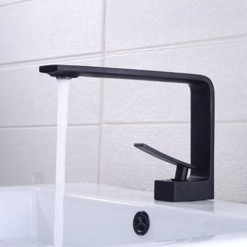 Basin Faucets Black/White Brass Faucet Bathroom Sink Faucet Single Handle Deck Mounted Toilet Hot And Cold Mixer Water Tap