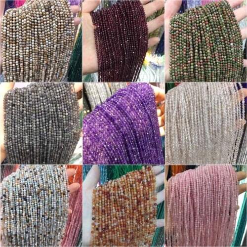 Small Beads Natural Stone Beads Amethys 3 mm Section Loose Beads for Jewelry Making Necklace DIY Bracelet