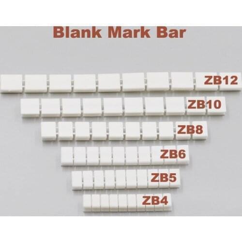 50Pcs Blank Marker Strip ZB4/5/6/8/10/12 UK Din Rail Screw Terminal Block Bornier Wire Connector Morsettiera Mark Label Bar