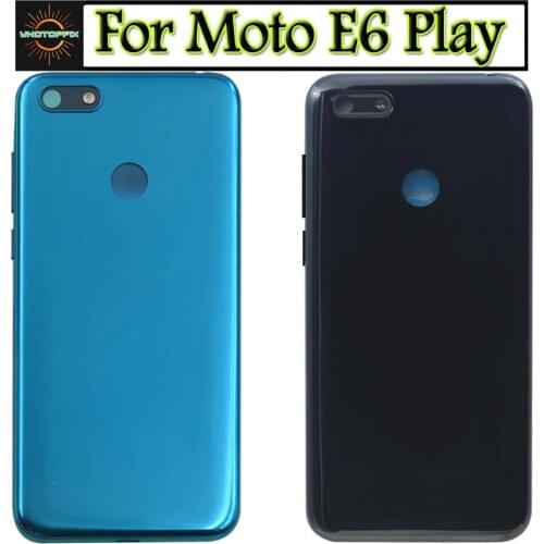 New For Motorola Moto E6 Play Battery Cover Back Glass Panel Rear XT2029-1 Housing case For Moto E6 Play Back Battery Cover door