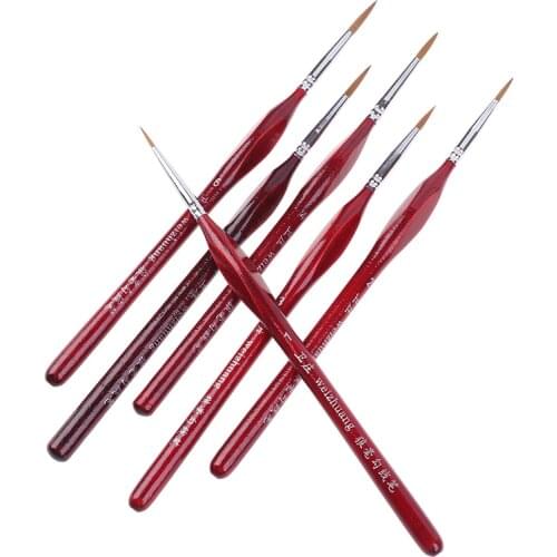 New 6Pcs/Set Paint Brushes Extra Fine Detail Paint Brushe Miniature Model Maker Tool