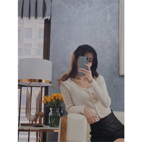 Slim Girls Cotton Knitted Cardigan 2021 Fashion Ladies O Neck Knitwear Sweet Women Short Single Breasted Long Sleeves Sweater