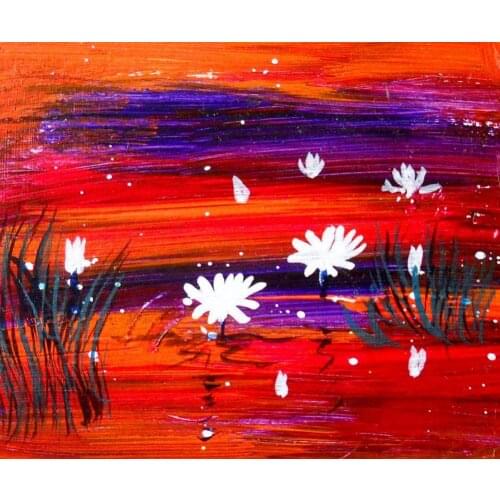 Landscape Canvas Wall Painting Home Decorative Art Water Lily by Sanjay Punekar Oil Painting Reproductions Handmade