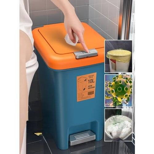 Nordic Plastic Trash Bin Rectangle Standing Modern Garbage Sorting Trash Bin Bedroom Rangement Cuisine Kitchen Storage BD50WB