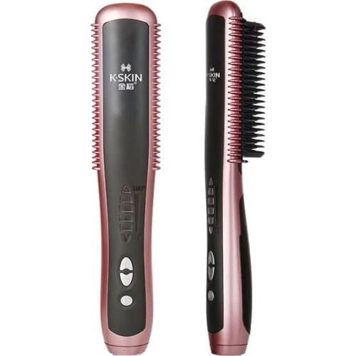 Professional Ceramic Hair Straightener Comb KD388A 2 in 1 Electric Curling Straightening Irons Brush Anti Scald Styling Tools