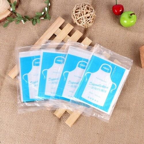 Transparent Disposable Apron Waterproof And Oil-Proof Barbecue Hot Pot Lobster Dining Bib Children Eating Plastic Apron