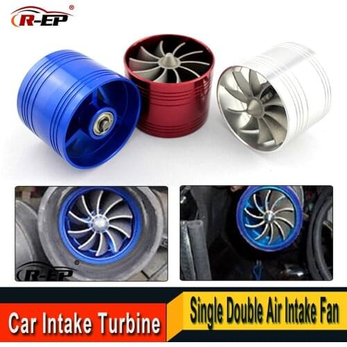 R-EP Air intake Turbo Kit Universal Car engine Turbine Single Double Air Filter Intake Saver Fan Supercharger Kits