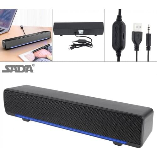 SADA V-196 Strip Speaker Wireless Desktop Multi-media Sound Bar with Dual Speaker DSP and Mixing Sound for Office / Household