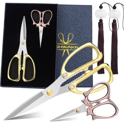 SHWAKK Vintage European Style Scissors Stainless Steel for Cross Stitch Cutting Embroidery Sewing Handcraft Craft Art Work DIY