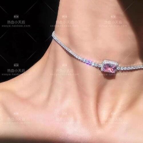 Soya Blignbling Necklace Red Yellowstone Rhinestone Necklace Choker