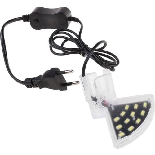 EU 100-240V LED Clip-on Fish Tank Aquarium Lighting Bulb White Light