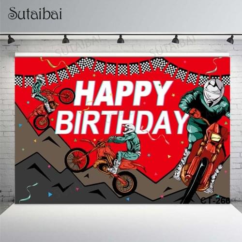 Motorcycle Race Theme Photography Background Happy Birthday Car Boy Party Decor Wallpaper Baby Shower Backdrop Photo Studio