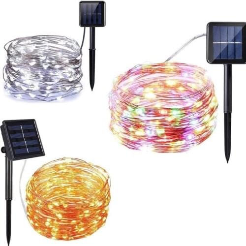 2 Modes Outdoor Solar String Fairy Lights 10M 100 LED Solar Lamps Waterproof Christmas Decoration for Garden Street Yard Decor