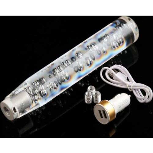 Universal Acrylic LED Crystal Bubble Car Manual Gear Stick Shift Lever Shifter Knob Automatic Cover 25cm