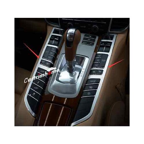 Interior Gear Shift Panel Button Cover Trim 2pcs For Porsche Panamera 2010-2015