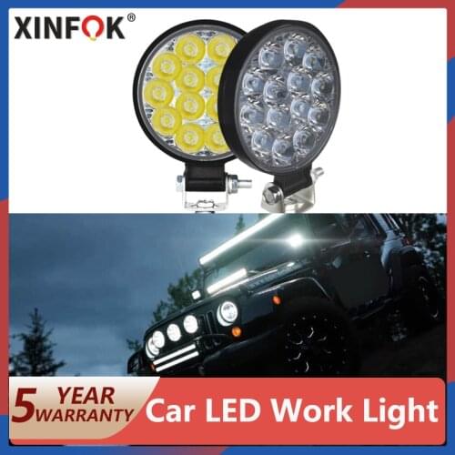 Waterproof 42W 14LED Spotlight Barra Led Off Road Led Headlights 12V 24V Led Work Light For Tractor 4x4 ATV UTV Truck