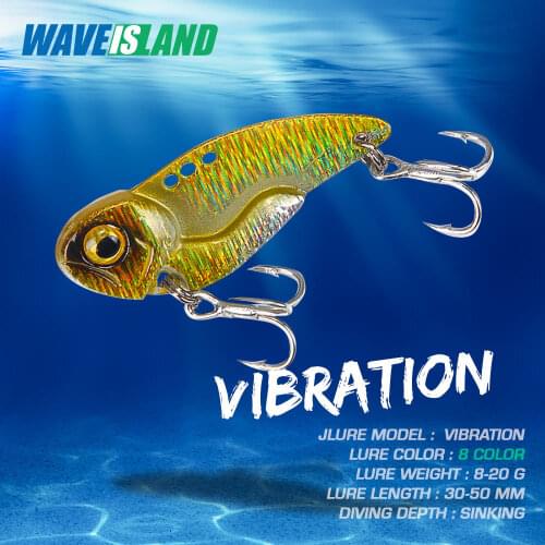 WAVEISLAND Vib Lure Fishing Lures 8-20g Long Shot Bait Metal Bass Sinking laser Bait Isca Artificial Fake Fish Baits