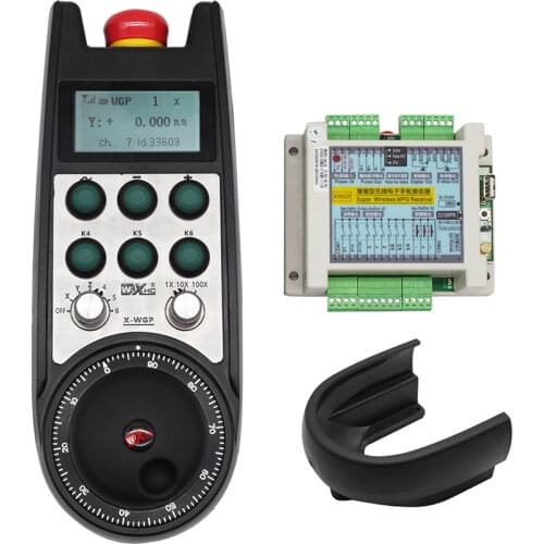 6-axis CNC machine tool accessories wireless hand wheel pendant FANUC mpg with emergency stop button with display