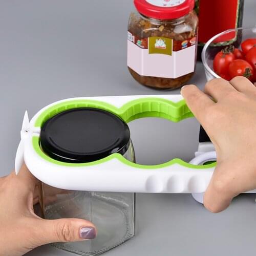 1PC 4 In 1 Lid Jar Opener Screw Cap Jar Bottle Opener Can Opener Manual Non-slip Twist Cap Bottle Opener Kitchen Openers Tools