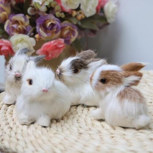 1pc Plush Toy Simulation Bunny Kitten Leather Fur Making Cute Simulation Animal Children Gift Home Decoration