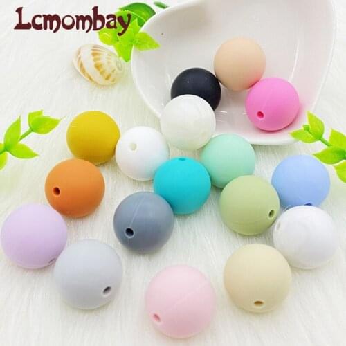 20mm 10pcs Silicone Round BeadsTeething Accessories Food Grade Silicone Baby Teething DIY Beads Making Bracelets