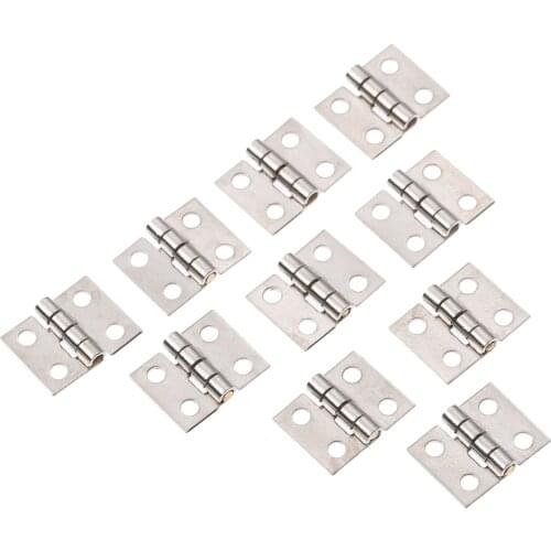 50Pcs Silver Mini Furniture Cabinet Hinges 8*10mm Decorative Small Hinges for Door Drawer Cupboard Wooden Jewelry Box Fittings