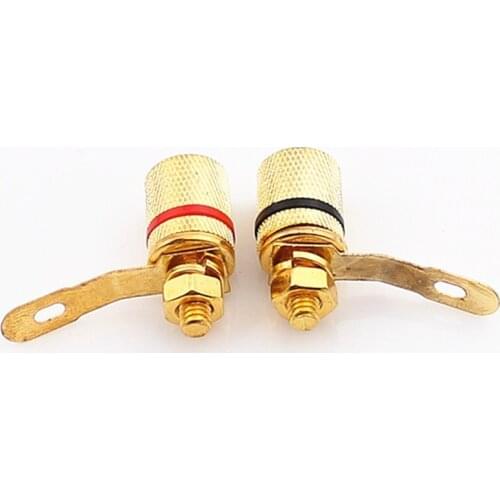 20PCS Red black Gold Plated Amplifier Speaker Terminal Binding Post Banana Plug Socket Connector Suitable for 4mm banana plugs