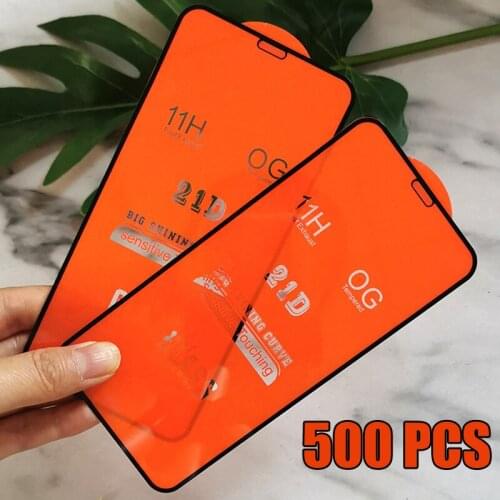 500pcs 21D Tempered Glass Screen Protector Full Glue For Moto G10 G20 G30 G40 G50 G60 G100 G Play One 5G Ace E7 Power E7i EDGE S