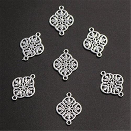 8pcs Silve Plated Chinese Knot Charm Connectors Retro Necklace Earrings Pendant DIY Metal Jewelry Handicraft Makin 21*15mm A1318