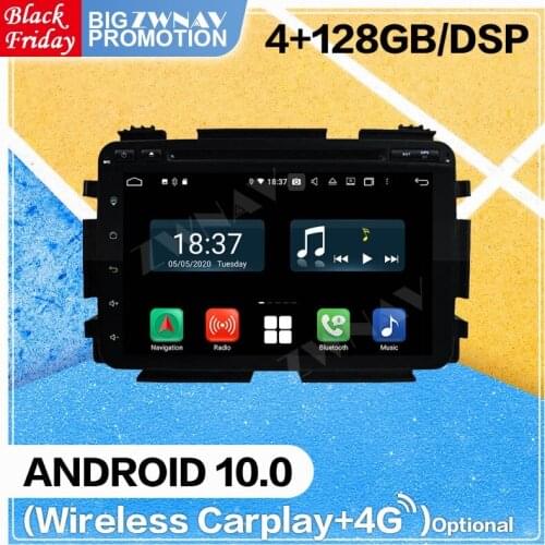 128GB Carplay Android 10 screen Car Multimedia DVD Player for Honda HRV VEZEL 2015 BT GPS Navi Auto Audio Radio Stereo Head unit