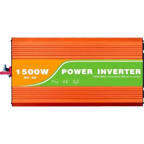 Digital 12VDC (10-15V) 1500W Off Grid Inverter to 100-240VAC Ouput, Surge 3000W Pure Sine Wave Solar Wind Inverter with USB