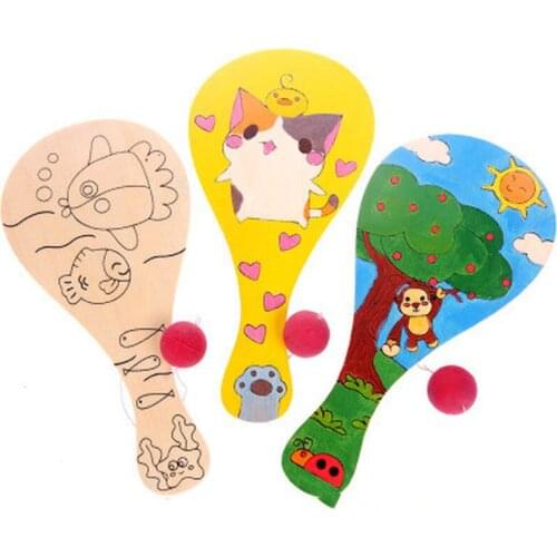 Wooden Racket Game toy Teaching Kindergarten Manual Diy Early Learning Education Toys Montessori Teaching Aids Craft Toys