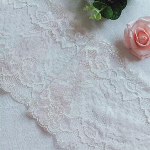 E2387 18.5CM White Gauze Mesh Elastic Lace Can Be Used For Clothing Decoration Handicraft 17-6