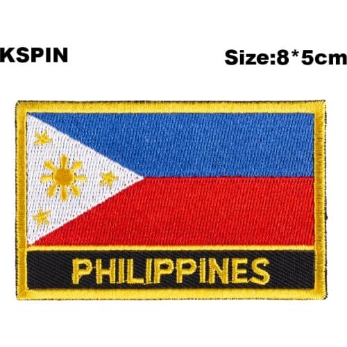 Philippines Rectangular Shape Flag patches embroidered flag patches national flag patches for clothing DIY Decoration PT0059-R