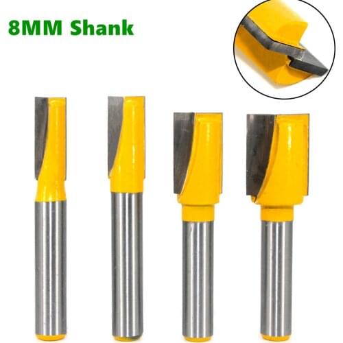 1PCS 8mm Shank Carpenter Milling Cutter Straight Woodworking Router Bit Set Trimming machine Cuttermm Cutting Diameter