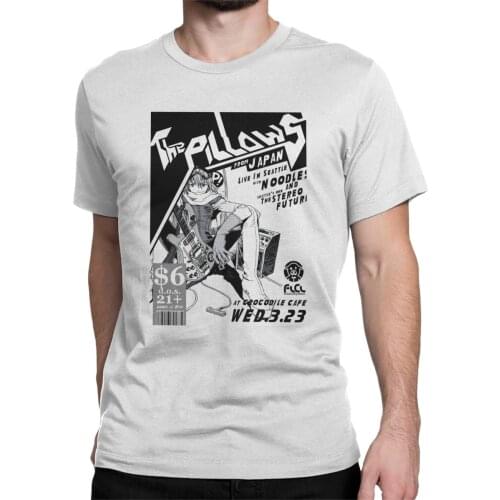 Flcl The Pillows Live Mens T Shirt Japanese Anime Vintage Tee Shirt Short Sleeve O Neck T-Shirt Cotton Plus Size Clothing