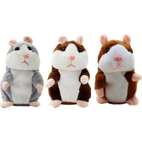 Talking Hamster Mouse Pet Plush Toy Kids Gifts Cute Soft Animal Doll Talking Speak Imitate Sound Recorder Hamster Funny To